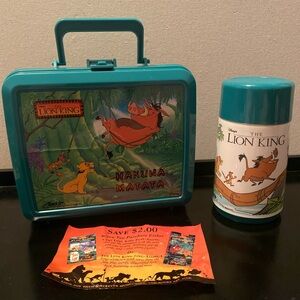 Collectable Disney The Lion King Teal Lunchbox & Matching Teal Thermos